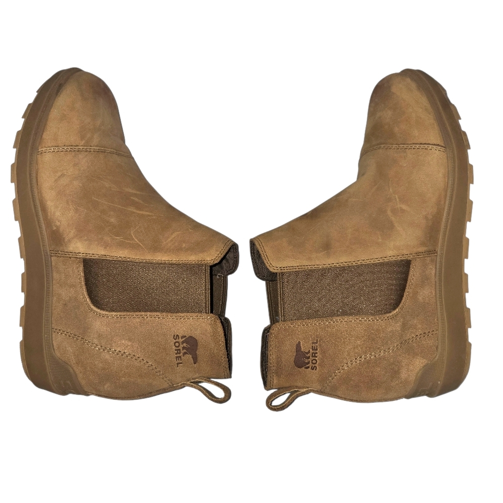 SOREL Evie II Chelsea Wedge Ankle Booties Tan Leather Waterproof‎ - Picture 9 of 16
